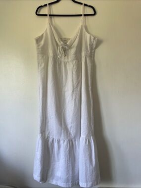 NWT J. Crew White Sleeveless Tie-Front Maxi Dress with Pockets Size 18